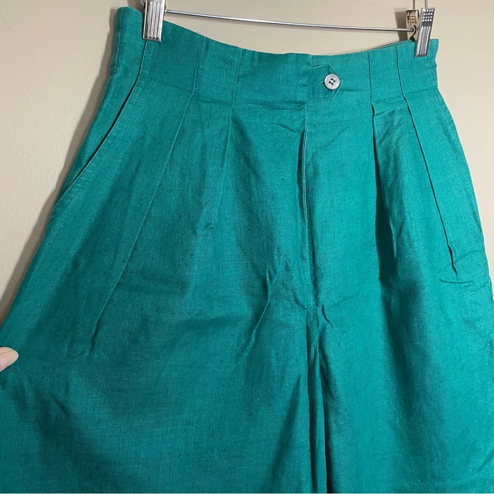 SALE Vintage Wide leg High Waisted Linen Trousers - Picture 2 of 7